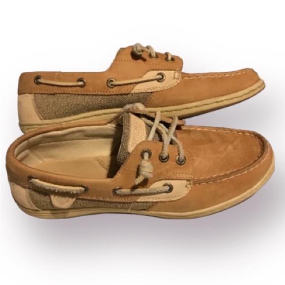 Women’s SPERRY Angelfish Linen Oat Boat Shoe. - Picture 4 of 10